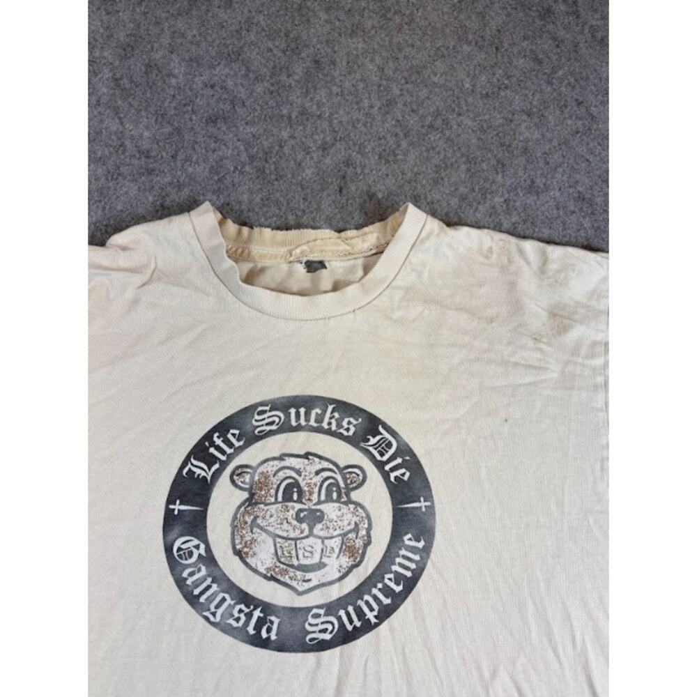 Supreme Gangsta Life Sucks Die Shirt Men XL Graphic Tee Skater Grunge Streetwear - Picture 3 of 9